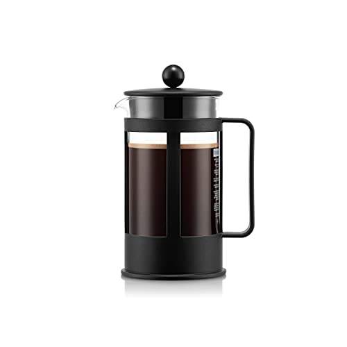 Bodum 1783-01 KENYA Kaffeebereiter (French Press System, Spülmaschinengeeignet, 0,35 liters) schwarz, 3 Cups