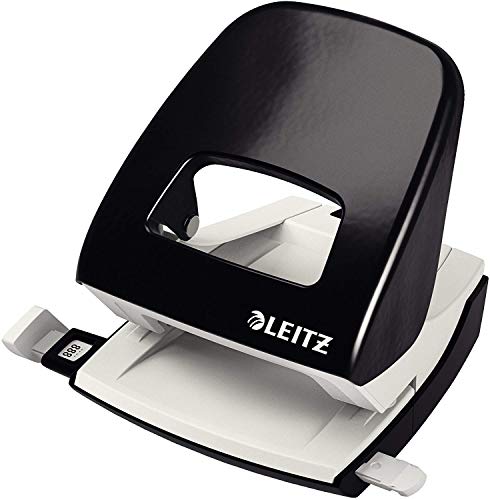 📍 **LEITZ 50080095 Office Metal Hole Punch for 30 Sheets, Stop Rail with Format Details, Ergonomic Design, Black**