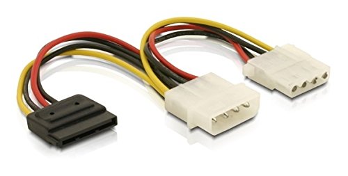 "🔌 DeLock 60103: Power SATA HDD Kabel mit 2x 4-Pin Stecker/Buchse - Internes 15pol auf 4pol Netzkabel (16.5 cm) für optimale Verbindung! #SATA #Kabel #PCHardware"