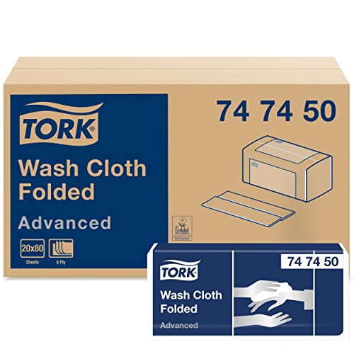 Tork 747450 Waschtuch Advanced 6-lagig / weiche Pflegetücher für die Pflege von Patienten / strapazierfähig & effizient / 20 x 80 Tücher (25 x 19 cm)