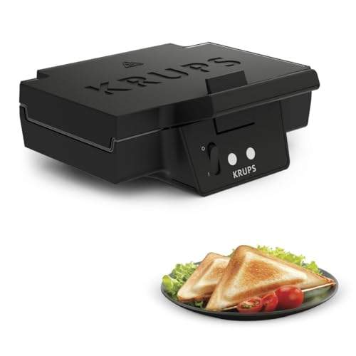 Krups FDK 451 Sandwich Toaster 850 Watt, 25 x 12 cm Toast Platter, Schwarz