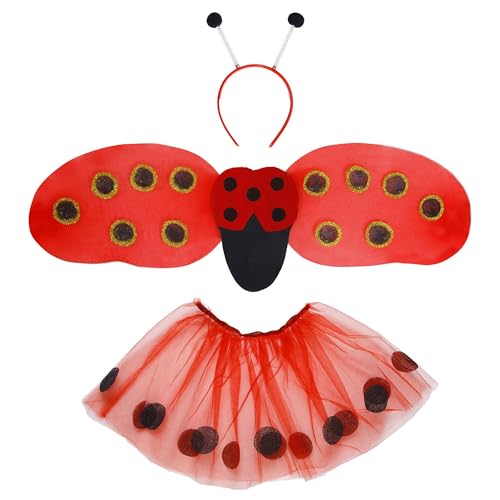 "Verwandle Dein Kind in einen süßen Marienkäfer! 🐞✨ W WIDMANN MILANO Kostümset mit Tutu, Flügel & Haarreif - Perfekt für Motto-Partys & Karneval! #Karneval #PartyFashion #Marienkäfer"