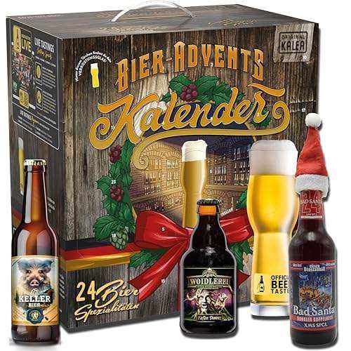 📍 **Kalea | Bier-Adventskalender | Edition Deutschland | Bestückung 2024 | inkl. Verkostungsglas | 24 x 0,33l Biere | Geschenk zur Vorweihnachtszeit**