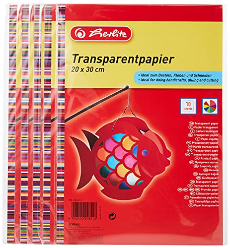 📍 **Herlitz 246413 Transparentpapier, 20 x 30 cm, 10 Blatt, 5-er Pack**