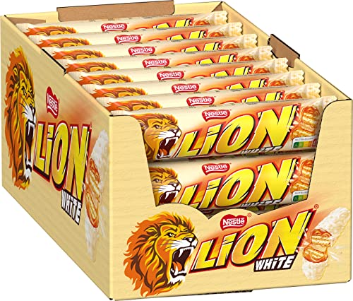 Entdecke den Genuss: NESTLÉ LION White Knusper-Riegel mit Karamell und Crispy Waffel – 24er Pack für süße Momente! 🍬🥳 #Nestlé #LionWhite #Snacks #Süßigkeiten #Lecker