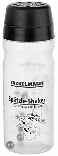 Entdecke den Fackelmann 42111 Spätzle-Mix-Shaker: Perfekt für deinen homemade Spätzleteig! 🥘🍽️ Schwarz/Transparent, 1 Stück. Jetzt kreativ werden! #Kochen #Küchenhelfer #Spätzle