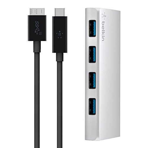 "Entdecke den Belkin 4-Port USB 3.0 Hub: Perfekte Lösung für MacBooks & Notebooks! Silber, inkl. USB-C/3.1-Micro-B-Kabel. #USBHub #Belkin #MacBook #Technik #Gadgets"