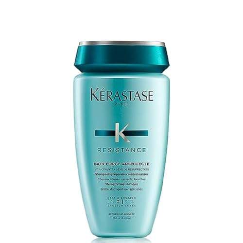 Kérastase Shampoo für geschädigtes und strapaziertes Haar, Regenerierendes und stärkendes Haarbad, Bain Force Architecte, Résistance, 250 ml