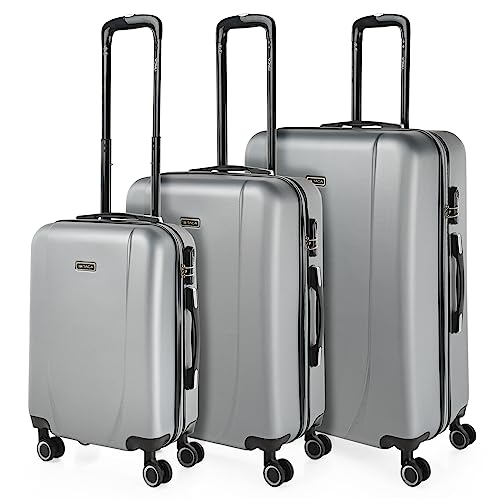 ITACA - Gepäck-Sets, Reisekoffer, Reisekoffer Set, Kofferset, Hartschalenkoffer, Trolley-Set, Luggage - Große Auswahl an Koffer & Trolleys für Jede Reise!, Silber