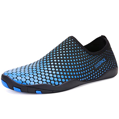 Sixspace Damen Herren Badeschuhe Wasserschuhe Schwimmschuhe Männer Frauen Strandschuhe Barfußschuhe für Strand,Pool,Meer,Wassersport,Tauchen,Surfen,Aqua Cycling(Blau 34 EU)