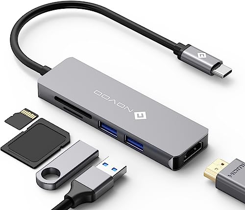 "Entdecke den NOVOO USB C Hub (5 in 1) – Aluminium 4K HDMI Adapter, USB 3.0, SD/microSD Kartenleser für MacBook Pro 2015-2017, neues 12-Zoll MacBook & Chromebook! #USBCHub #MacBook #TechGadgets"