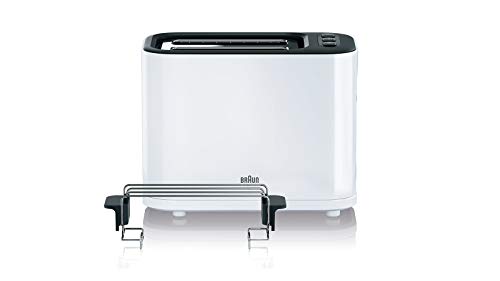 „Braun Household HT 3010 WH Toaster: Der perfekte Doppelschlitz-Toaster mit herausnehmbarer Krümelschublade, Aufwärm- & Auftaufunktion, 7 Röstgraden & Brötchenaufsatz in elegantem Weiß! #Küchenhelfer #Toaster“