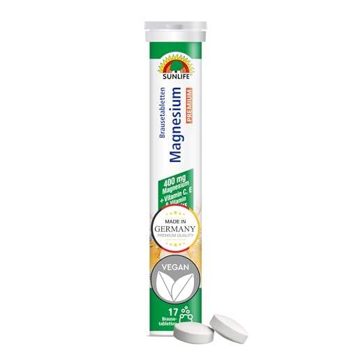 Entdecke SUNLIFE Magnesium + B-Komplex Brausetabletten! 🍊💪 1x17 Stück für Muskeln & Nerven mit 400mg Magnesium, Vitamin C & E. Fruchtiger Orangen-Grapefruit Geschmack! #Nahrungsergänzung #Gesundheit