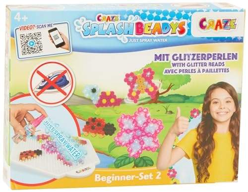 Craze Splash BEADYS Steckperlen Kinder Bastelset Anfanger Set für Mädchen Bügelperlen ohne Bügeln Wasserperlen für Kinder Water Beads Bügelperlen 5mm 15308, Klein