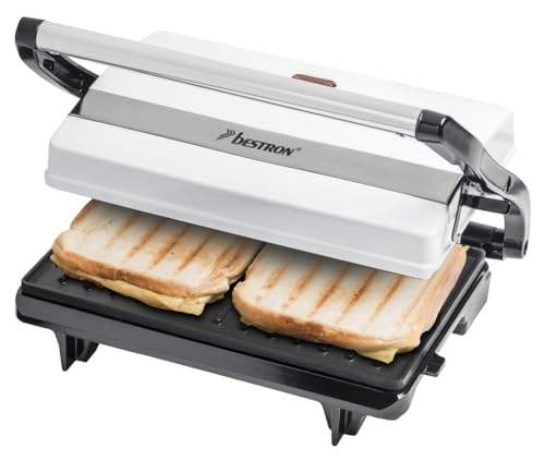 kontaktgrill bestron sandwichmaker paninimaker 700 watt weiß antihaftbeschichtung