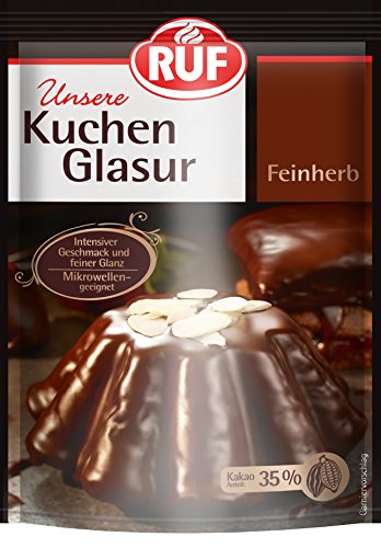 📍 **RUF Kuchen-Glasur Kakao Feinherb im Beutel, mit 35% Kakaoanteil, zum Glasieren & Dekorieren von Kuchen & Torten, glutenfrei, vegan, 8er Pack (8x100g)**