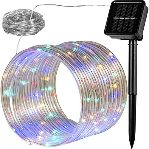 „Verwandle dein Zuhause mit dem VOLTRONIC Solar Lichterschlauch! 100 bunte LEDs für drinnen & draußen, 2 Leuchtmodi, IP44 – ideal für magische Stimmung! ✨ #SolarLichter #Dekoration“