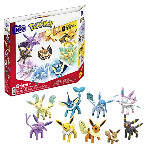 Entdecke das MEGA POKÉMON Evoli Evolutionsset! 🐾🎉 9 bewegliche Figuren zum Zusammenbauen aller Evolutionsstufen – das perfekte Geschenk für Kinder ab 6! #Pokémon #Evoli #Spielzeug #GFV85