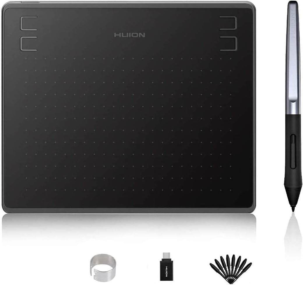 huion graphics drawing tablet hs64, 6 zoll, 8192 druckempfindlich, batterie-frei, android, windows, macos