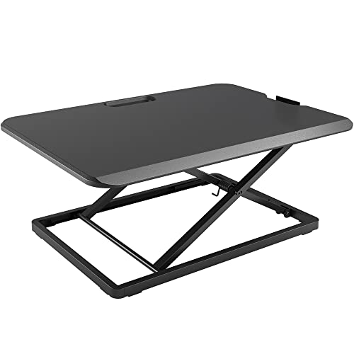 BONTEC Steh-Sitz Schreibtisch Steharbeitsplatz Stehpult Standtisch Ergonomische Höhenverstellbar für PC-Computerbildschirm, Laptop | 67x47cm Plattform, 8 kg Kapazität