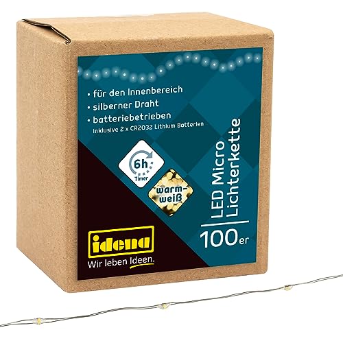 ✨ Erleuchte deine Feiern! Idena 30185 – 100 LED warmweiße Lichterkette mit 6-Stunden Timer, batteriebetrieben, 10,2 m lang für Weihnachten, Hochzeiten & stimmungsvolle Deko! #Lichterkette #Deko #Party