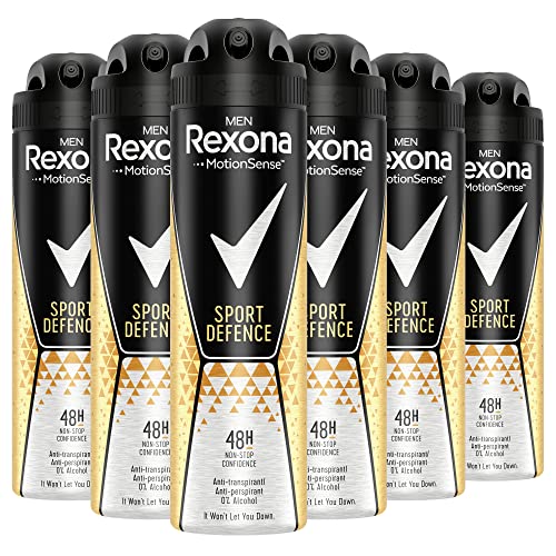 Entdecke 48 Stunden ultimativen Schutz mit Rexona Men MotionSense Deo Spray Sport Defence! 🏋️‍♂️💪 6x150ml für frische Achseln & Body! #Rexona #SportDeo #AntiTranspirant #Körpergeruch