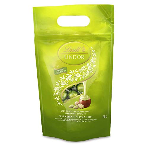 📍 **Lindt LINDOR Schokoladen Pistazie | 1 kg Beutel, wiederverschließbar | ca. 80 Kugeln Milch-Schokolade mit zartschmelzender Pistaziencrèmefüllung | Großpackung, Pralinen-Geschenk**