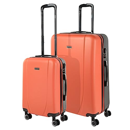 ITACA - Gepäck-Sets, Reisekoffer, Reisekoffer Set, Kofferset, Hartschalenkoffer, Trolley-Set, Luggage - Große Auswahl an Koffer & Trolleys für Jede Reise!, Koralle-Anthrazit