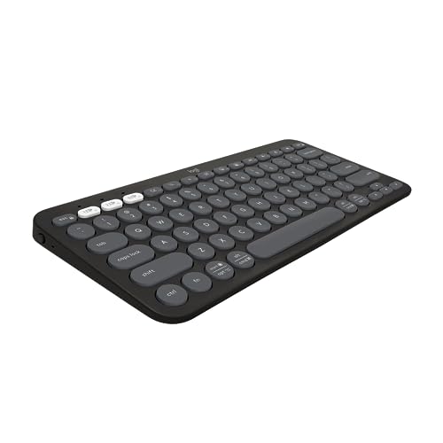 Entdecke die Logitech Pebble Keys 2 K380s: Elegante Tastatur im QWERTY US International Layout in Graphite! Perfekt für stilvolles Arbeiten! #Logitech #Tastatur #Design #HomeOffice