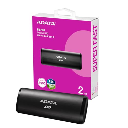 "Entdecke die ADATA Portable SE760 2TB - Deine perfekte USB 3.2 externe Festplatte in elegantem Schwarz! Ideal für Datensicherung und unterwegs! #ADATA #ExterneFestplatte #USB32"