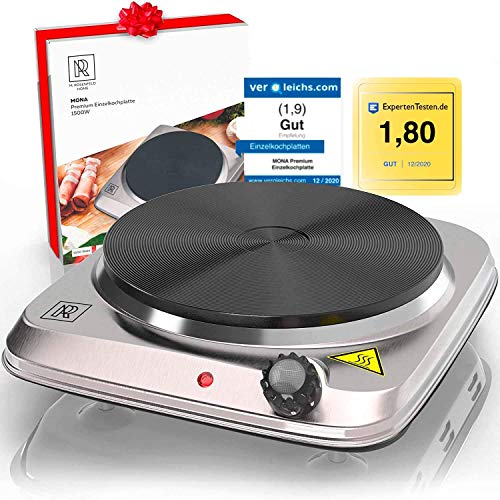 📍 **Premium Single Electric Hob 1500 W for Kitchen Stainless Steel Hob 1 Hob Electric with Large Hob + Extra Long 140 cm Cable Solid Electric Hob for Office, Camping**