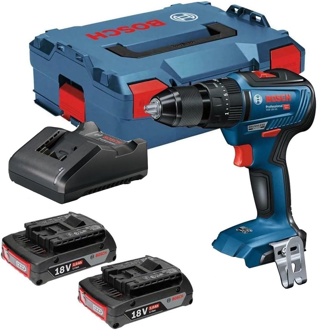 Bosch Professional Akku-Schlagbohrschrauber GSB 18V-55 (2x 2Ah Akku, in L-Boxx) für 156,62€ [Amazon.co.uk]