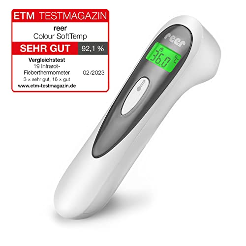 "Entdecke das Reer Colour SoftTemp 3in1 Infrarot-Fieberthermometer für dein Baby! Mit optischem Fieber-Warner in elegantem Weiß – die perfekte Wahl für besorgte Eltern! #BabysGesundheit #Fieberthermometer"