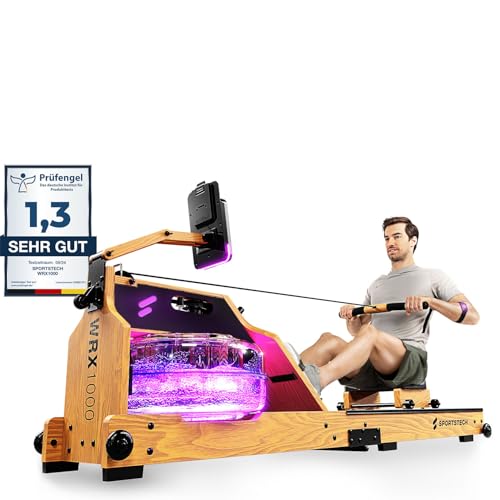 Entdecke das Sportstech Premium Wasser-Rudergerät WRX1000! 🌊 Klappbar, mit LED-Wassertank & Tablethalterung: Erlebe effektive Workouts mit App-Kursen! 💪 #Rudern #Fitness #HomeGym #Sportstech