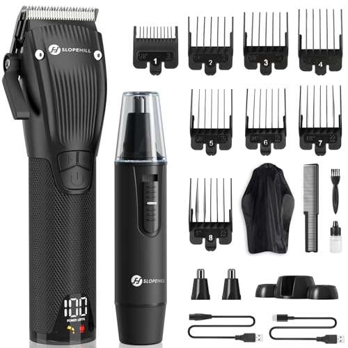 Entdecke das ultimative Herren-Grooming Set: Slopehill Profi Haarschneidemaschine & Nasenhaartrimmer mit LED! Perfekt für den modernen Mann! ✂️💈 #Haarpflege #Männerpflege #Haarschneider