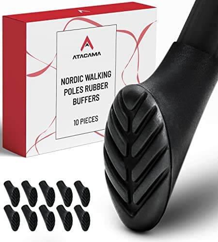 📍 **Atacama Nordic Walking Poles Rubber Buffers - [Pack of 10] for Asphalt Fits All Hiking Poles Soft Padded Rubber Buffers for Hiking Poles Pads for Trekking Poles Walking Pad**