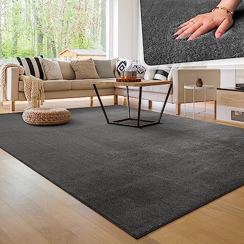 "Stylischer Paco Home Waschbarer Teppich für Wohnzimmer & Schlafzimmer – Flauschig, rutschfest & modern in Anthrazit (60x100 cm)! #Teppich #Wohnzimmer #Schlafzimmer #InteriorDesign"