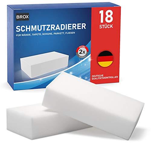 Entdecke den BROX® Schmutzradierer – 18x Zauberschwämme für strahlend weiße Wände, Schuhe & Böden! 💫 Perfekt gegen alle Flecken! #Reinigung #Schmutzradierer #MagicEraser #BROX