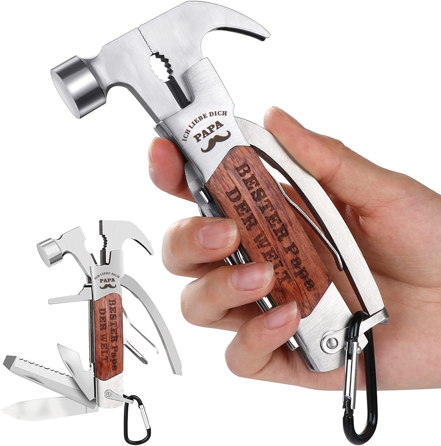 jeelar multitool-hammer 12-in-1 aus edelstahl, geschenk für papa, geburtstag, vatertag, weihnachten