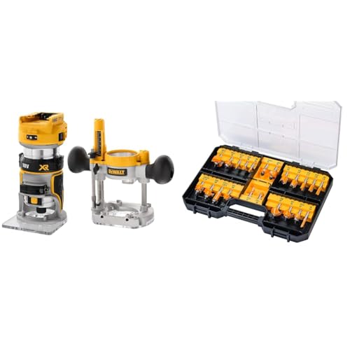 "Entdecken Sie die Dewalt Akku-Kombifräse DCW604NT: Perfekte Ober- & Kantenfräse mit 22-tlg. Fräser-Set! Ideal für präzise Arbeiten! #Dewalt #Fräsen #Holzbearbeitung #DIY"