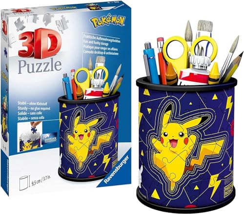 "🧩 Ravensburger 3D Puzzle: Utensilo Pokémon Pikachu für kreative Kinder! 🎨 54 Teile als Stiftehalter – das perfekte Pokémon Geschenk & Schreibtisch-Organizer für Fans ab 6 Jahren! #Pokémon #Puzzle"