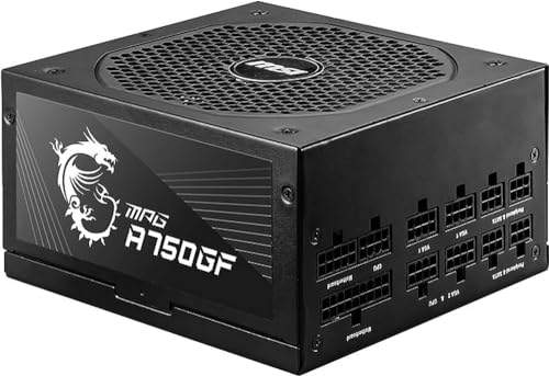 MSI MPG A750GF 750W Netzteil, 80 Plus Gold, vollmodular, EU-Stecker, 3x 6+2 Pin GPU, japanische 105C Kondensatoren