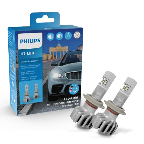 🚗✨ Erleuchtung auf der Straße! Philips Ultinon Pro6000 H7-LED Scheinwerferlampe – 230% helleres Licht bei 5800 K 🚦| Jetzt mit Straßenverkehrszulassung & Prime! #Philips #LED #Scheinwerfer