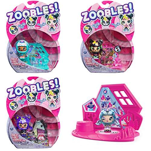 Zoobles Z-Girlz Sammelfigur mit Verwandlungsmechanismus und Happitat Überraschung (Sortiert)