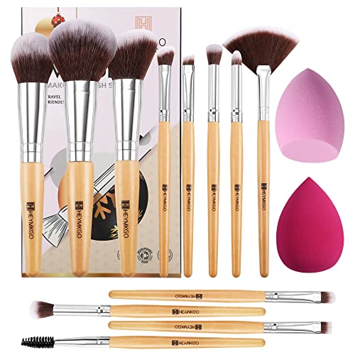 Entdecke das HEYMKGO Make Up Pinsel Set: 14 hochwertige Pinsel für perfektes Makeup! Foundation, Concealer, Lidschatten & mehr - inkl. 12+2 Makeup Schwämmen! #Makeup #Beauty #PinselSet #HEYMKGO