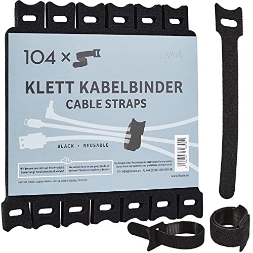 Entdecke die 104x Wiederverschließbaren Klett Kabelbinder von LIVAIA: 15cm perfektes Kabelmanagement für Ordnung! #Kabelbinder #Kabelmanagement #KabelOrganizer #DIY