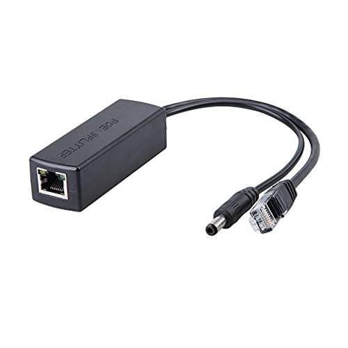 #10Gtek# Gigabit POE-Splitter-Adapter 48 V auf 12 V, 5.5 x 2.1 mm DC, IEEE 802.3af/at-konform 10/100/1000 Mbit/s bis zu 100 Meter für Überwachungskamera, Wireless Access Point und VoIP-Telefon