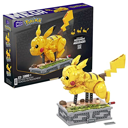 "Baue deine eigene bewegliche Motion Pikachu Figur! 🐾 Mega Pokémon Bauset mit 1.095 Teilen – kompatibel mit allen Mega Pokémon Sets! Ideal für Fans ab 12 Jahren! #MegaPokémon #Pikachu #Bauspaß #HGC23"