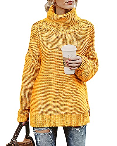 Entdecke den eleganten Imuedaen Damen Rollkragenpullover in A Gelb! Perfekt für den Winter: Lässiger Strick, langer Arm, gemütlicher Style! #Fashion #WinterStyle #Pullover #Damenmode