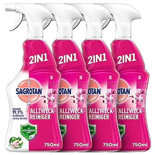 Entdecke die Sauberkeit mit Sagrotan: Allzweck-Reiniger Blütenfrische & Grüner Apfel! 🌼🍏 2in1 Desinfektionsspray für makellose Oberflächen – 4 x 750 ml Sprühflasche! #Sauberkeit #Desinfektion #Allzweckreiniger